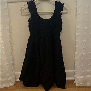 Women’s Black Ruffle Strap Dress